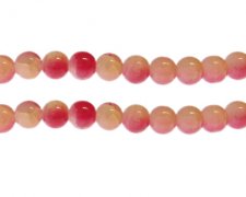 (image for) 10mm Red/Yellow Duo-Style Glass Bead, approx. 18 beads