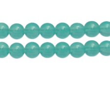 (image for) 12mm Sea Aqua Jade-Style Glass Bead, approx. 17 beads