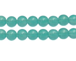 (image for) 12mm Sea Aqua Jade-Style Glass Bead, approx. 17 beads