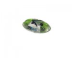 28 x 26mm Apple Green Foil Oval Lampwork Glass Bead 28 x 26mm Apple Green Foil Oval Lampwork Glass Bead