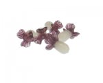 20 x 16mm Milky White/Plum Lampwork Flower Glass Bead, 5 beads 20 x 16mm Milky White/Plum Lampwork Flower Glass Bead, 5 beads