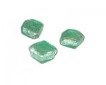 14mm Pale Green Foil Diamond Handmade Lampwork Glass Bead, 6 bea 14mm Pale Green Foil Diamond Handmade Lampwork Glass Bead, 6 bea