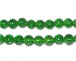 6mm Grass Green Crackle Glass Bead, approx. 74 beads