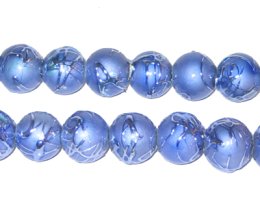 (image for) 10mm Drizzled Lilac Glass Bead, approx. 17 beads