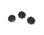 12mm Black Faceted Flower Glass Bead, 6 beads 12mm Black Faceted Flower Glass Bead, 6 beads