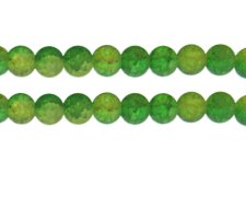 (image for) 10mm 2xGreens Crackle Frosted Duo Bead, approx. 17 beads