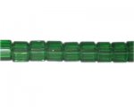 10mm Green Faceted Cube Glass Bead, 14" string 10mm Green Faceted Cube Glass Bead, 14" string