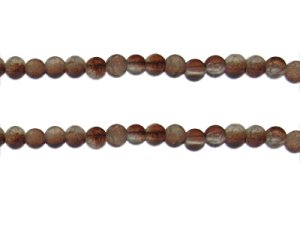 (image for) 6mm Brown/Crystal Crackle Frosted Duo Bead, approx. 46 beads