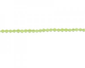 3mm Apple Green Matte Faceted Bi-cone Glass Bead, 2 x 12" string