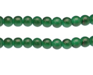 (image for) 10mm Green Jade-Style Glass Bead, approx. 21 beads
