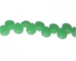 12 x 14mm Green Semi-Opaque Faceted Drop Glass Bead, 6 beads 12 x 14mm Green Semi-Opaque Faceted Drop Glass Bead, 6 beads