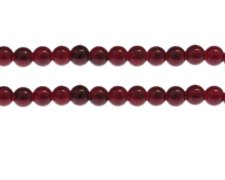 (image for) 8mm Deep Red Marble-Style Glass Bead, approx. 55 beads