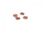 10mm Red Stripe Pressed Glass Heart Bead, 6 beads 10mm Red Stripe Pressed Glass Heart Bead, 6 beads