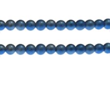 (image for) 8mm Drizzled Deep Turquoise Glass Bead, approx. 36 beads
