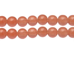 (image for) 12mm Pale Orange Jade-Style Glass Bead, approx. 17 beads