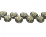 14 x 12mm Silver Faceted Drop Glass Bead, 6 beads 14 x 12mm Silver Faceted Drop Glass Bead, 6 beads