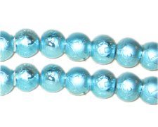 (image for) 10mm Drizzled Turquoise Glass Bead, approx. 17 beads