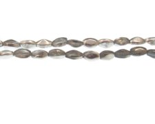 (image for) 8 x 6mm Silver Twisted Oval Glass Bead, 12" string