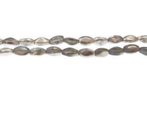 (image for) 8 x 6mm Silver Twisted Oval Glass Bead, 12" string