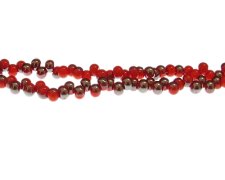(image for) 6mm Strawberry Red/Silver Side-drill Glass Drop Bead, 20" string