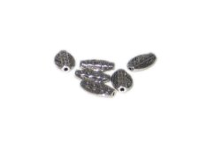 (image for) 14 x 8mm Silver Etched Metal Spacer Bead, 6 beads