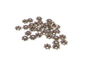 (image for) 4mm Silver Metal Bead Cap, approx. 40 caps
