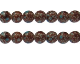 (image for) 12mm Golden Spot Marble-Style Glass Bead, approx. 14 beads