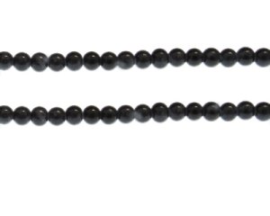 (image for) 6mm Black Marble-Style Glass Bead, approx. 45 beads