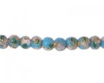 6mm Turquoise Round Cloisonne Bead, 7 beads