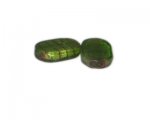 26 x 16mm Apple Green Foil Lampwork Bead, 2 beads 26 x 16mm Apple Green Foil Lampwork Bead, 2 beads
