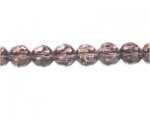 12mm Silver Faceted Round Glass Bead, 13" string 12mm Silver Faceted Round Glass Bead, 13" string