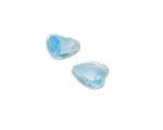 16mm Crystal/Pale Blue Pressed Glass Heart Charm, 6 beads 16mm Crystal/Pale Blue Pressed Glass Heart Charm, 6 beads