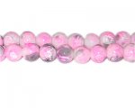 10mm Hot Pink Swirl Marble-Style Glass Bead, approx. 22 beads 10mm Hot Pink Swirl Marble-Style Glass Bead, approx. 22 beads