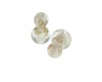 26 x 16mm Crystal Foil Lampwork Glass Bead, 2 beads 26 x 16mm Crystal Foil Lampwork Glass Bead, 2 beads