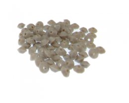 (image for) Approx. 1oz. x 6mm Silver Opaque Bicone Glass Bead