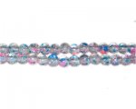 6mm Cotton Candy Crackle Season Glass Bead, approx. 73 beads