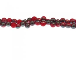 (image for) 6mm Red/Silver Glass Bead, 20" string