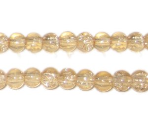 (image for) 6mm Champagne Round Crackle Glass Bead, approx. 74 beads