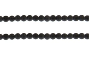 (image for) 6mm Black Semi-Matte Glass Bead, approx. 44 beads