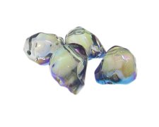 (image for) 24 x 20mm Silver Transparent Skull Glass Bead, 4 beads
