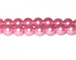 12mm Princess Pink Glass Pearl Bead, approx. 18 beads