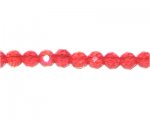 8mm Strawberry Red Faceted Round Glass Bead, 13" string 8mm Strawberry Red Faceted Round Glass Bead, 13" string