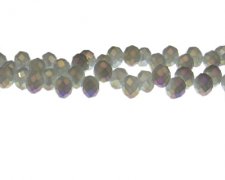 (image for) 8 x 6mm Silver Luster Faceted Drop Glass Bead, 18" string