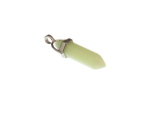 (image for) 40 x 14mm Very Soft Green Gemstone Pendant with silver bale