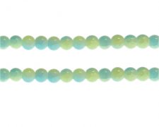 (image for) 8mm Pastel Blue/Yellow Duo-Style Glass Bead, approx. 38 beads