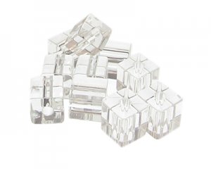 (image for) 12mm Crystal Faceted Cube Glass Bead, 8 beads