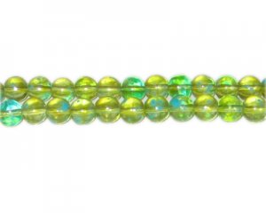8mm Green Blossom Spray Glass Bead, approx. 52 beads