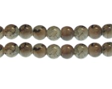 (image for) 12mm Black/Brown Duo-Style Glass Bead, approx. 13 beads