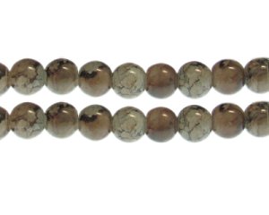 (image for) 12mm Black/Brown Duo-Style Glass Bead, approx. 13 beads