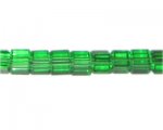 8mm Grass Green Faceted Cube Glass Bead, 13" string 8mm Grass Green Faceted Cube Glass Bead, 13" string
